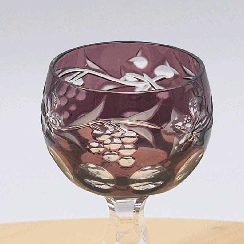 Juego de copas de cristal checo estilo bohemio vintage para licor: Copas de licor Rainbow Grapevine imagen 15