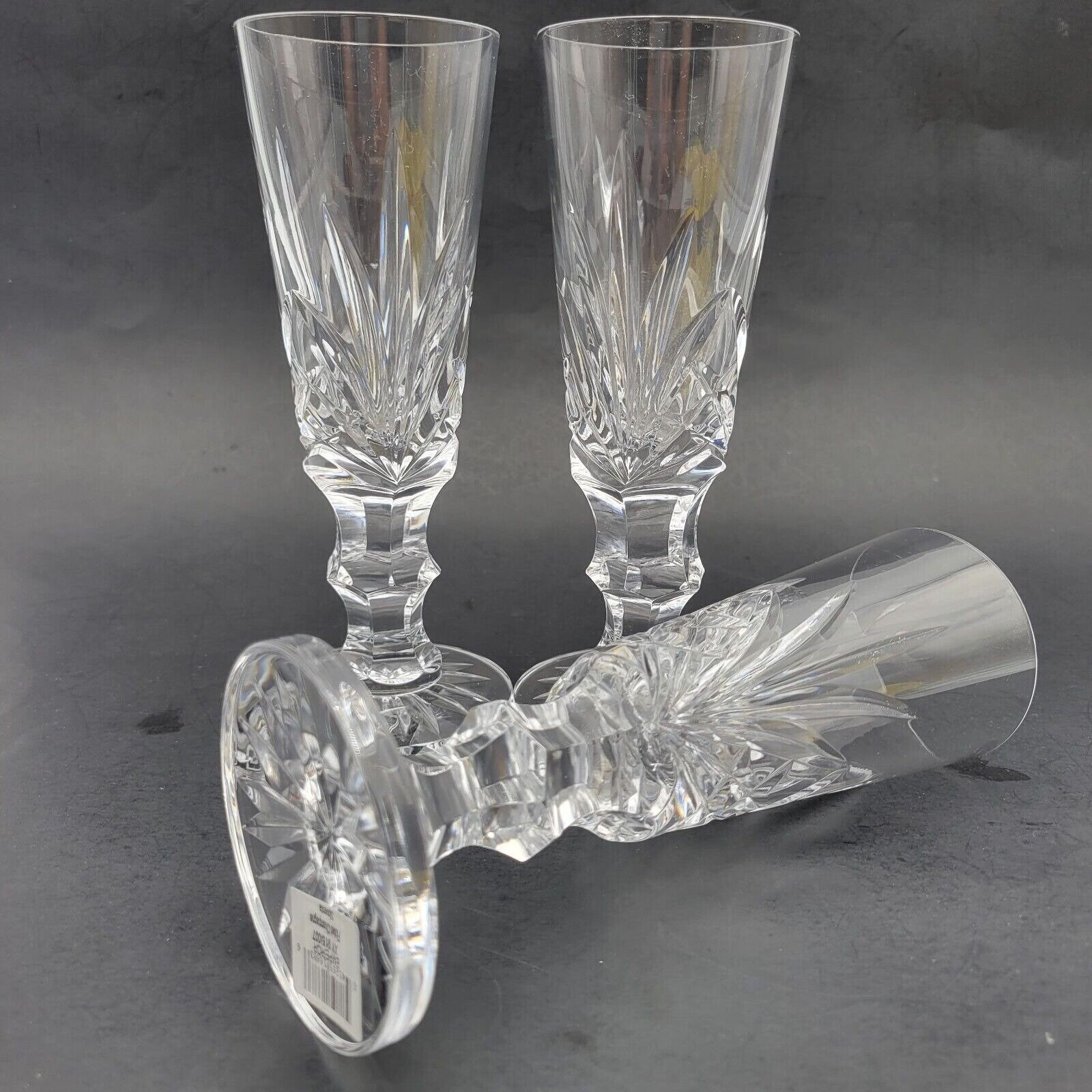 Set of 3 Vtg Mikasa Crystal EMPEROR Water/wine Goblet Stems  display picture 1