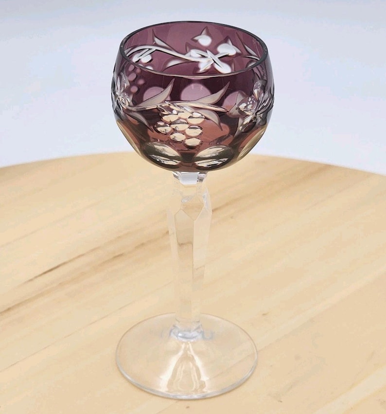 Juego de copas de cristal checo estilo bohemio vintage para licor: Copas de licor Rainbow Grapevine imagen 13