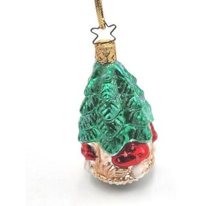 Rare INGE Glass Christmas Tree Ornament Green Tree With Glitter