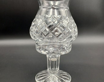 Vintage Casablanca By Block Etched Crystal Hurricane Lamp/Crystal Fairy Lamp