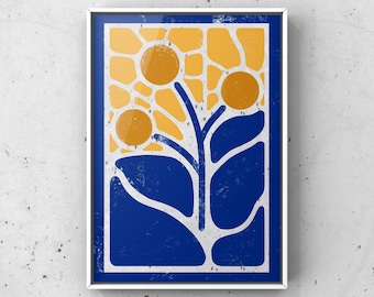 Flat Graphic floral design illustration, for digital decoration print entitled Brightness of Sun