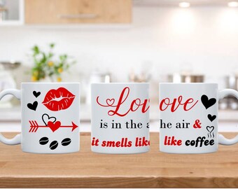 Cricut Mug SVG Template for Infusible Ink Sheet - Love Coffee SVG Design