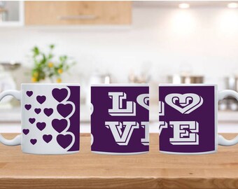 Cricut Mug SVG Template for Infusible Ink Sheet - Love Art SVG Design