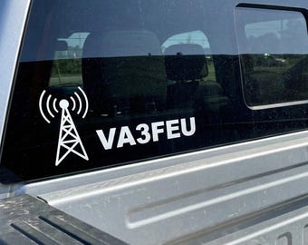Personalized Ham Radio Call Sign Vinyl Decal | Custom FCC Station ID Sticker for Vehicle, Ham Shack, Laptop, Gear Case | Amateur Radio Gift