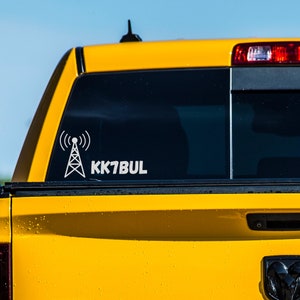 Ham Radio Call Sign Vinyl Decal. Permanent Vinyl Decals. Amatuer Radio