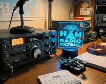 Custom Ham Radio Call Sign LED Light - Personalized Amateur Radio Station Sign - 3D Night Light for The Shack - Gift for Ham Operator
