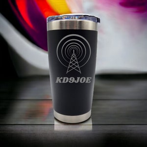 Personalized Ham Radio Call Sign Laser Engraved 20oz Tumbler