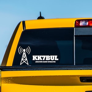 Ham Radio Call Sign Decal|Permanent Vinyl Decal|Amateur Radio Operator Version  11&quot;x5&quot;