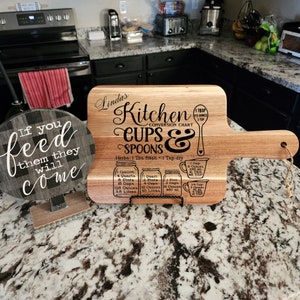 Personalized 14x8 Acacia Wood Kitchen Measuring Cutting Board| Custom Name Engraved| Housewarming|Wedding