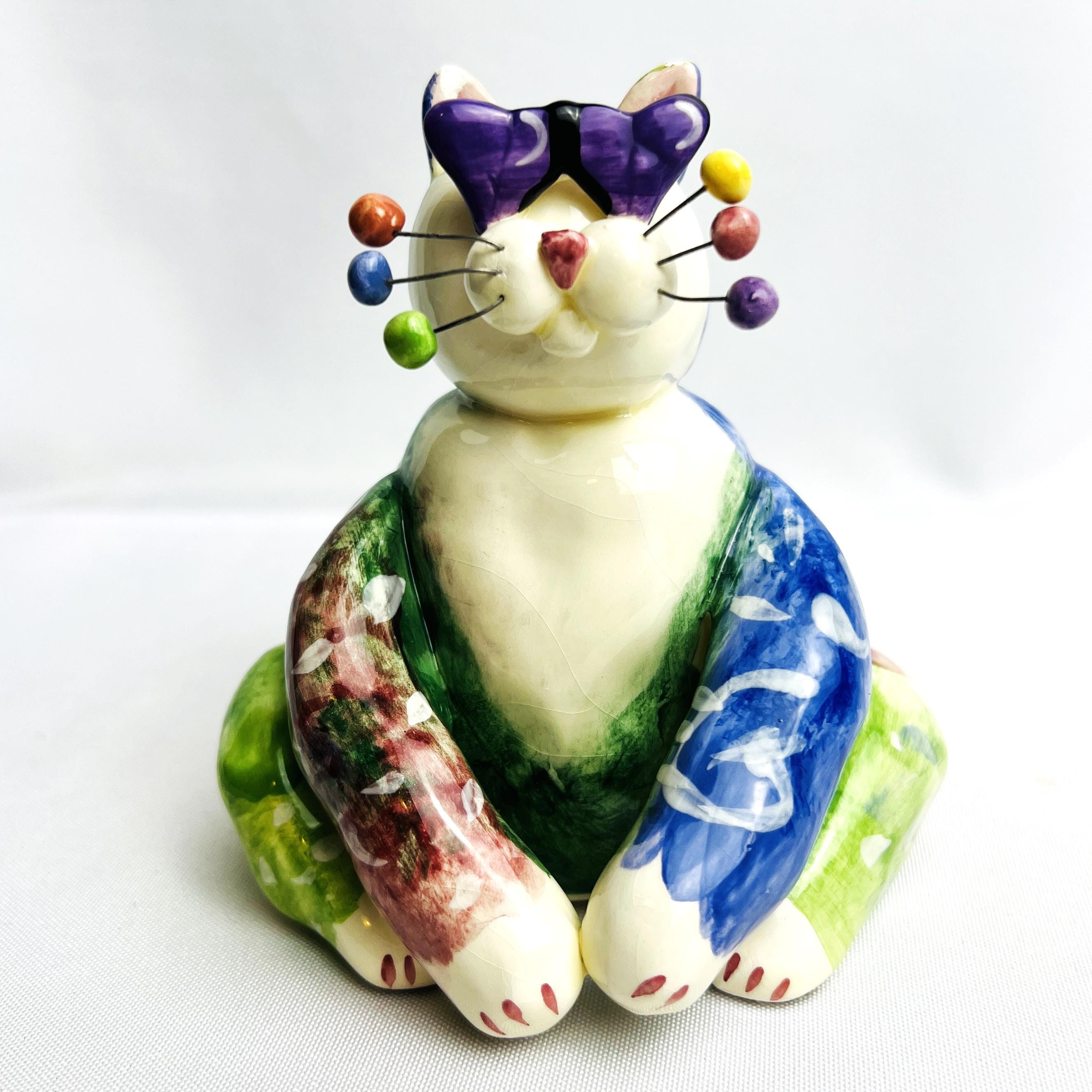 WhimsiClay by Amy Lacombe ヴィンテージ 猫 タオル地 WhimsiClay by Amy Lacombe ヴィンテージ 猫 タオル地