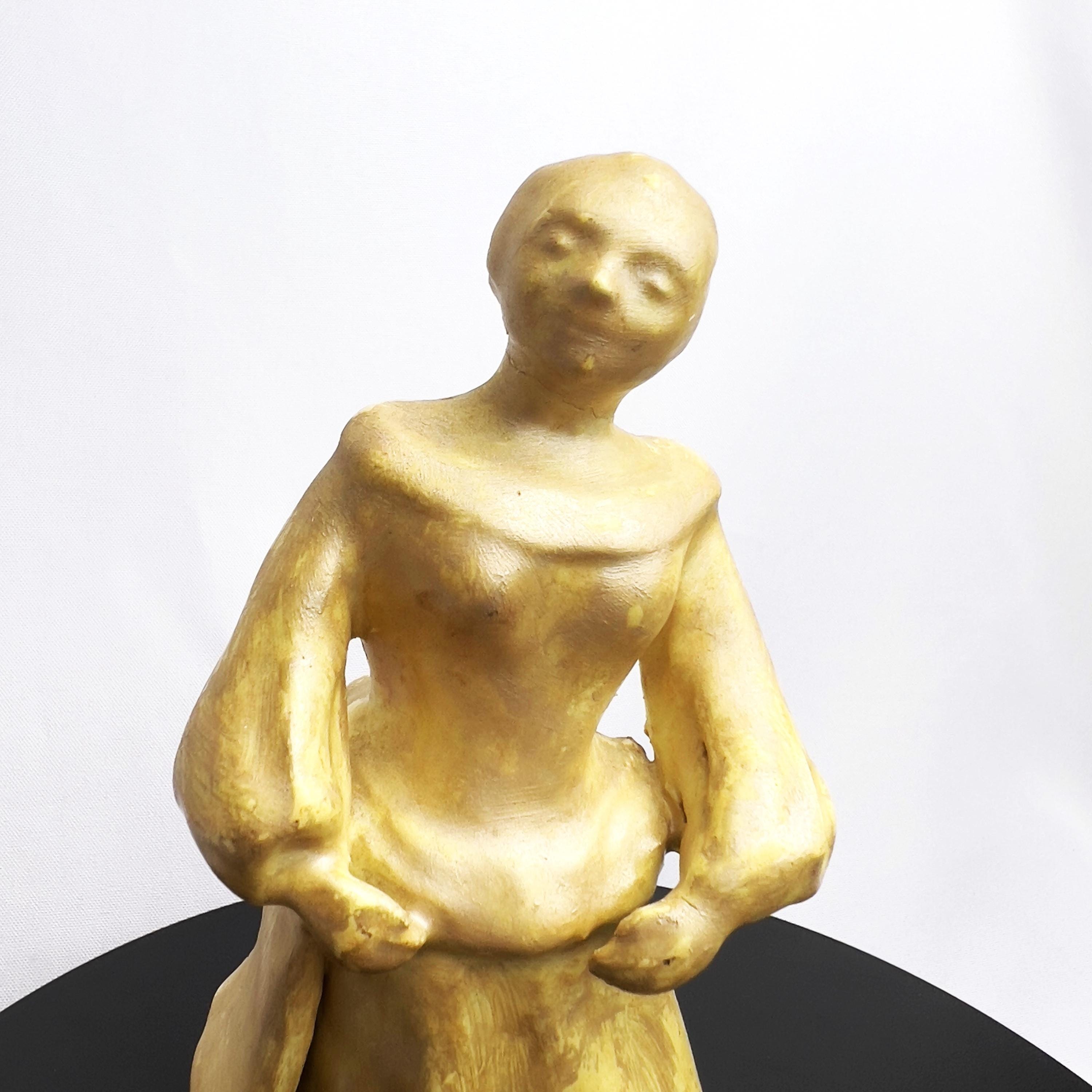 Handcrafted Folk Art Clay Figurine Faceless Woman Abstract Studio ...