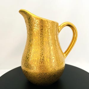 Wheeling Gold China Vintage Creamer Small Pitcher - Elegant Floral Design 6"