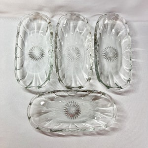 Anchor Hocking Boat Dishes Vintage Brunnen Ware Eisbecher Oval 8 ”4er Set