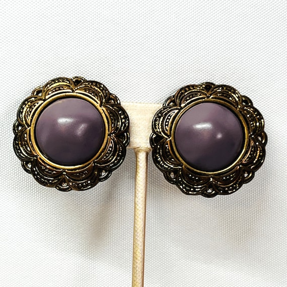 Boucles D'oreilles Non-percées Clips Jardin Des Lilas - Doré Sans Nickel, Violet/turquoise