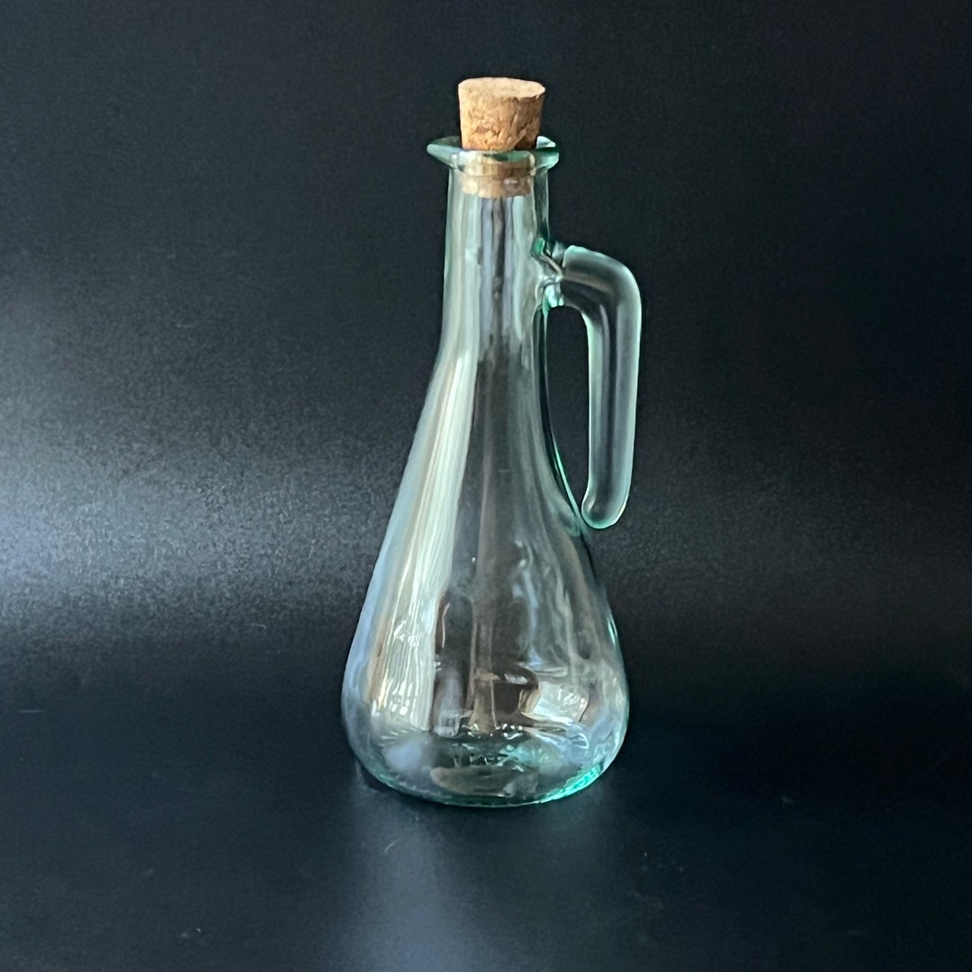 Vetreria Etrusca Vintage Green Glass Oil Vinegar Cruet With Etsy
