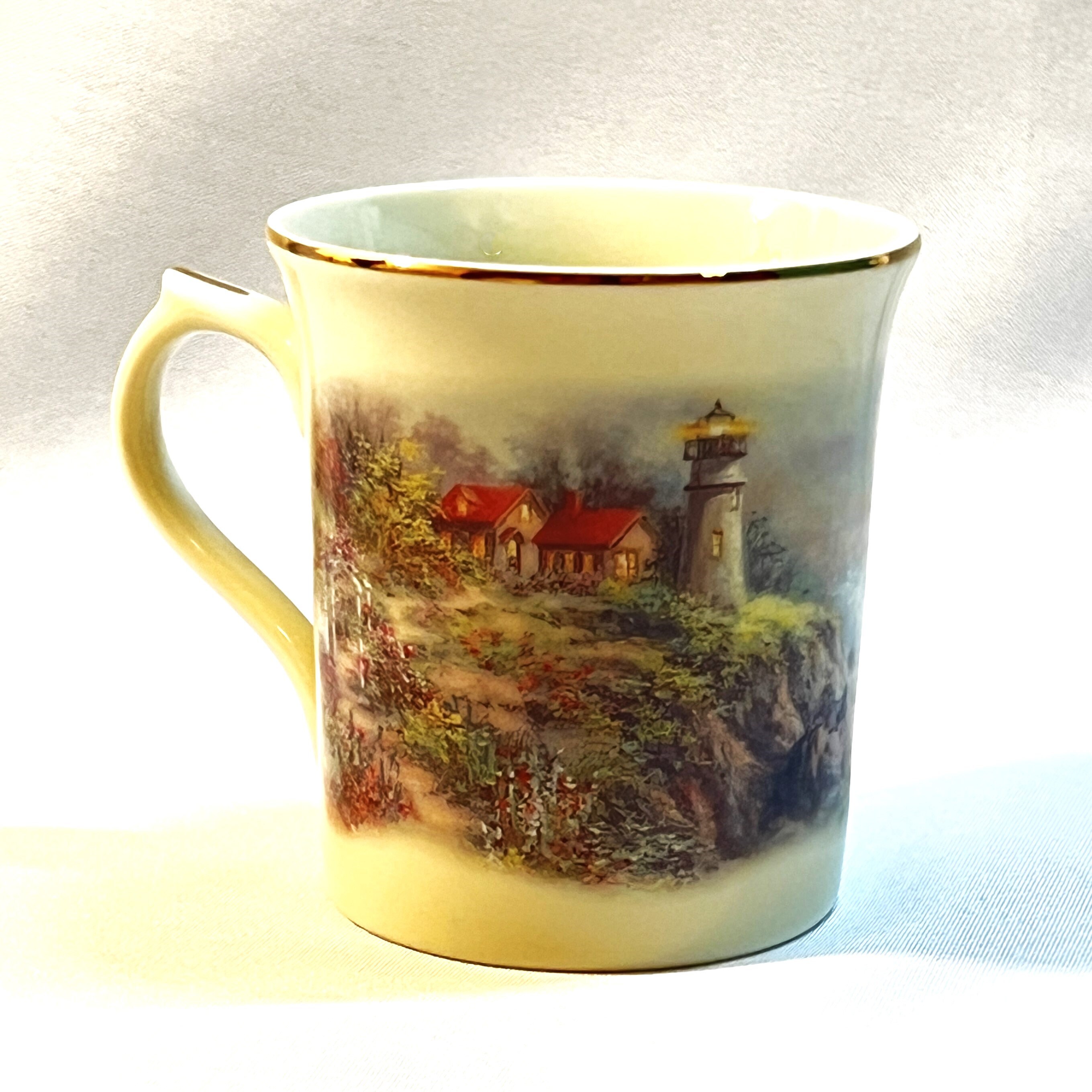 Lenox Lighthouse Beacon Mug Footprints Collector 1998 Porcelain Cup Signed
