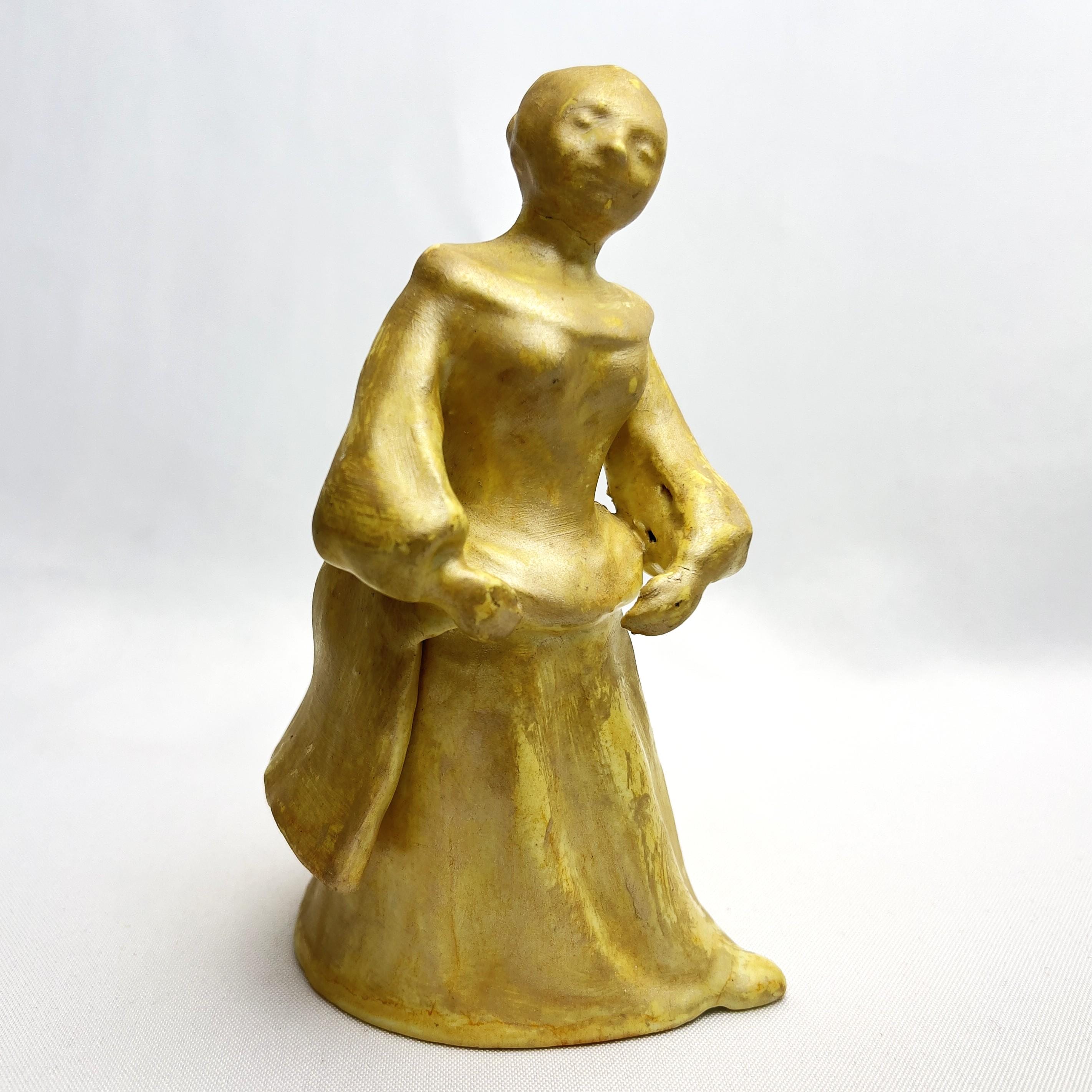 Handcrafted Folk Art Clay Figurine Faceless Woman Abstract Studio ...