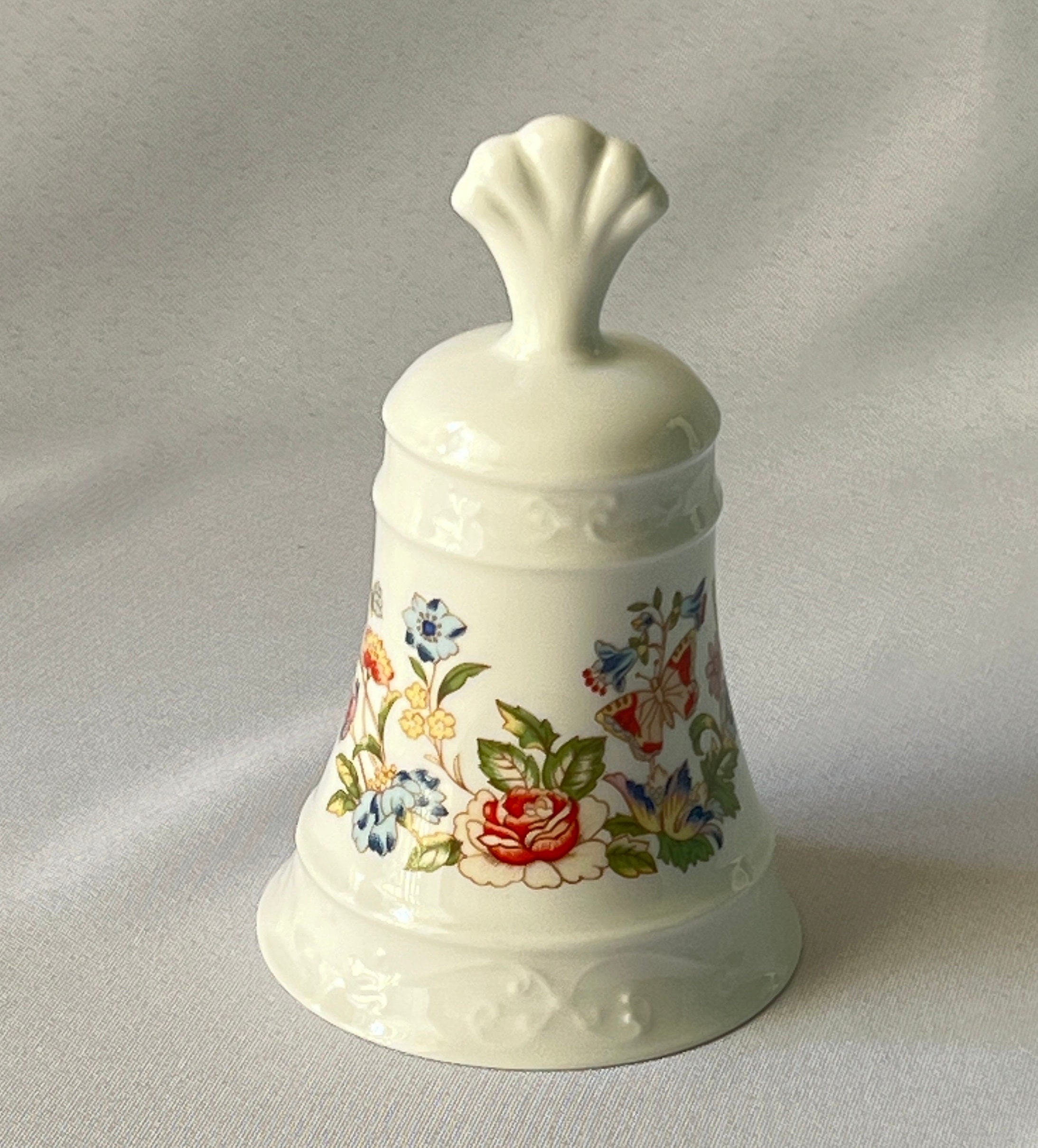 Aynsley Vintage Porcelain Bell Cottage Garden Butterflies Danbury Mint ...