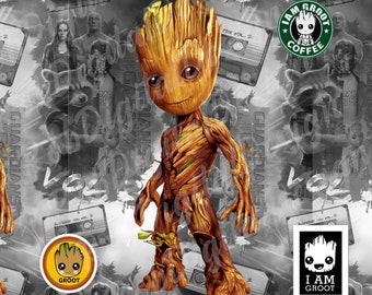 Design de envoltório de copo de sublimação Groot 20oz Download instantâneo
