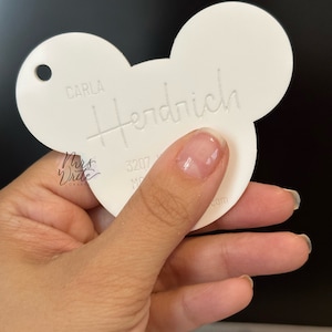 Engraved Mouse Luggage Tag—Mouse Head Acrylic Luggage Tag--Personalized Luggage Tag--Bag Tag--Graduation Gift--Wedding Gift--Address Tag