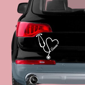 6 COLORS Stethoscope Personalized Sticker, Stethoscope Heart,  Stethoscope Name Heart Sticker, Bumper Sticker, Nurse Sticker, Doctor Sticker