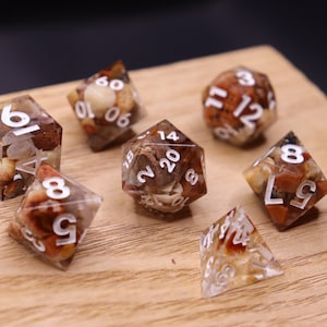 Lake Superior agate dice - set of 7