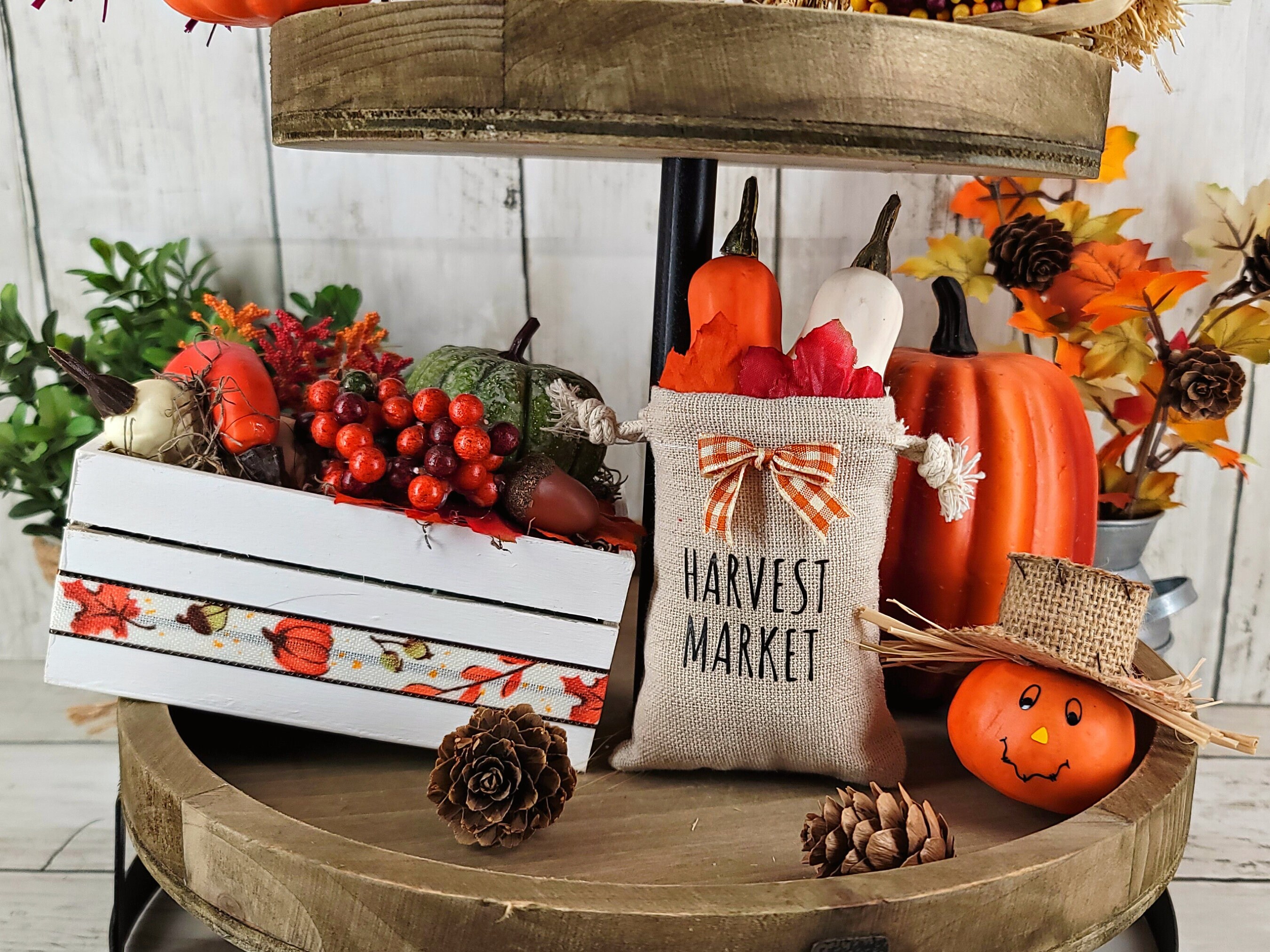 Harvest Hay Bale, Mini Thanksgiving Haybale With Pumpkin and Corn, Fall  Tiered Tray Decor, Harvest Straw Bale, Fall Farmhouse Decor 