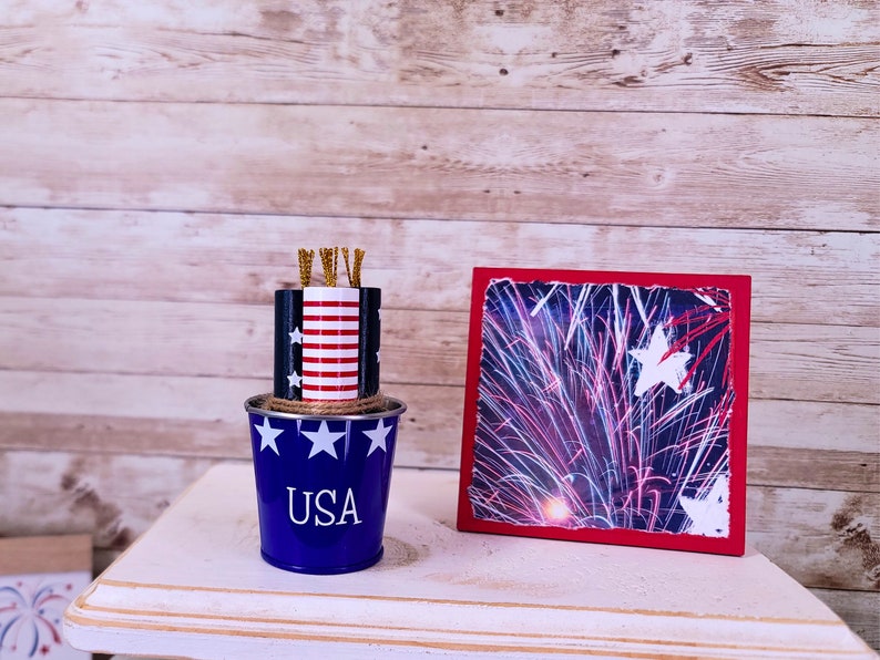 Mini Firework Buckets, July 4th Tiered Tray Decor, Fourth of July ...