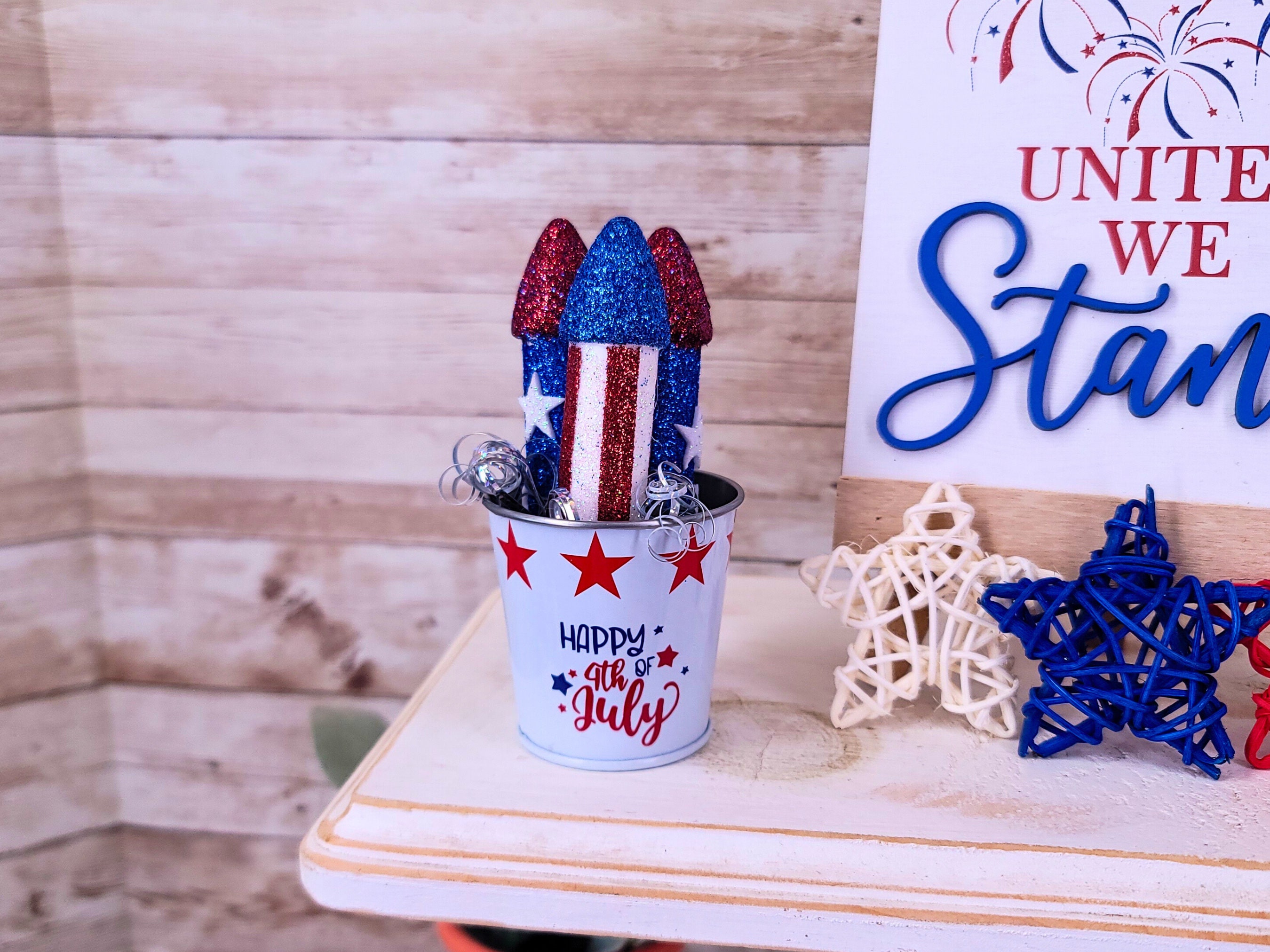 Mini Firework Buckets, July 4th Tiered Tray Decor, Fourth of July ...