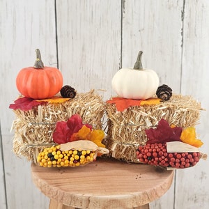Mini Hay Bale for Tiered Tray, Fall Tiered Tray Decor, Mini Straw Bale