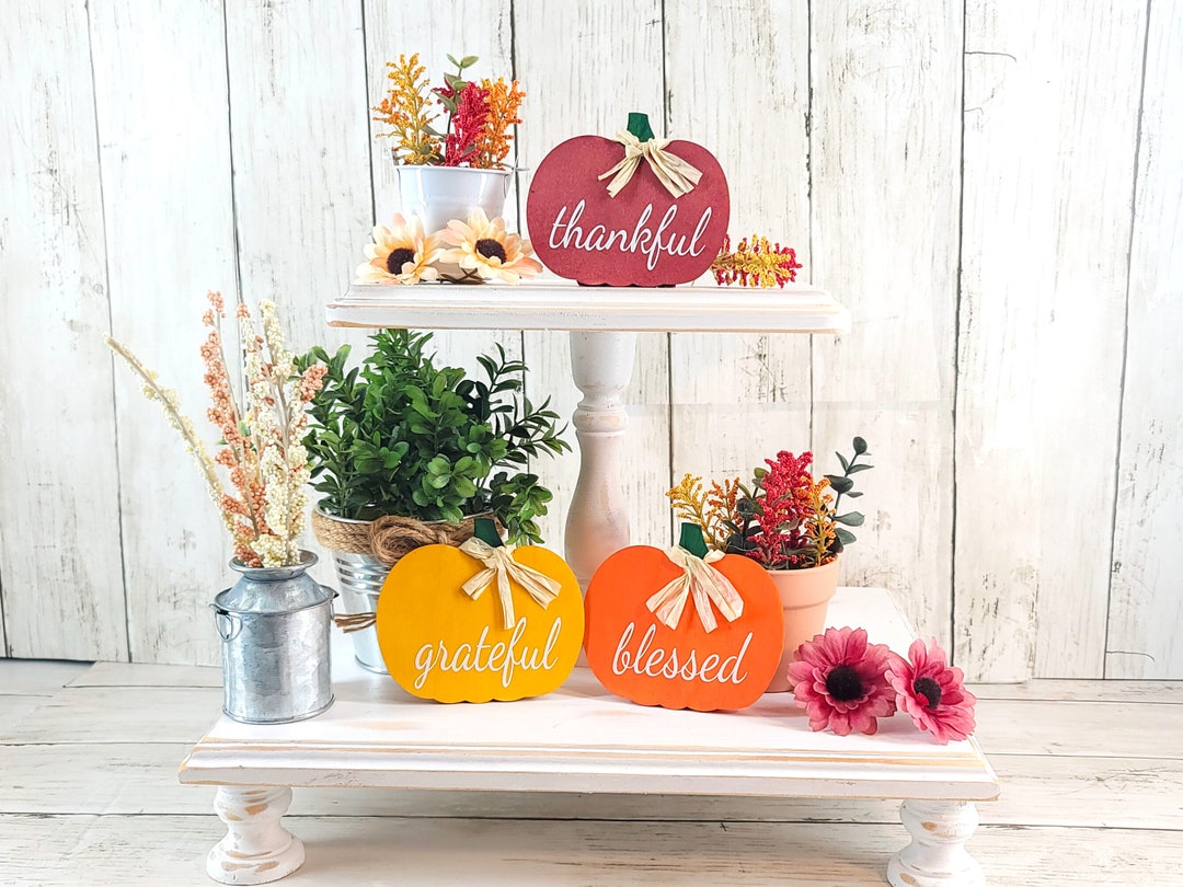 Fall Tiered Tray Sign Set, Mini Pumpkin Sign, Set of 3 Signs, Free ...
