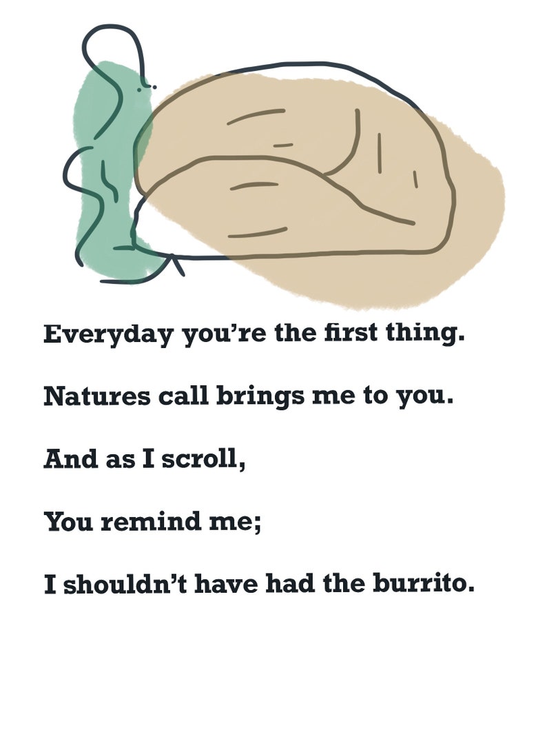 Poop & Burritos Poem, Poopi Kaur, Printable, Funny, Bathroom, Wall Art