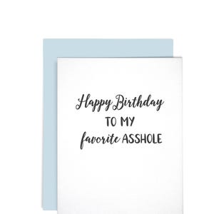 Carte typographique drôle joyeux anniversaire à mon trou du cul préféré