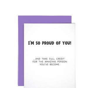I'm So Proud of You Grappige Gefeliciteerd Gefeliciteerd boekdruk wenskaart
