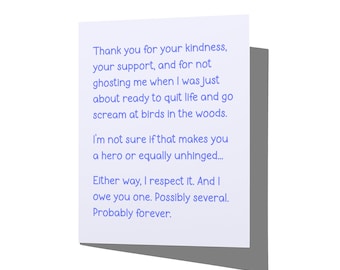 Owe You One Funny Thank You Card