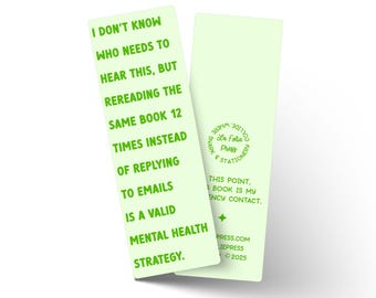Valid Mental Health Strategy Funny Glossy Bookmark