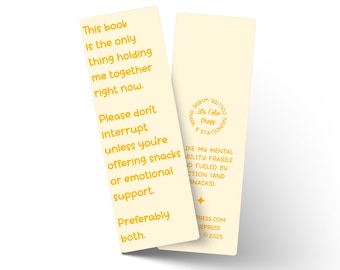 Snacks & Therapy Funny Glossy Bookmark