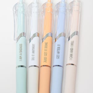 Motivationsstifte 5er Set Kugelschreiber schwarze Tinte