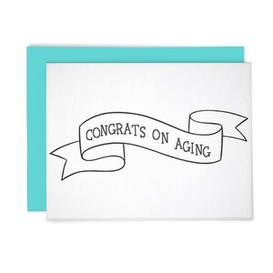 Carte de voeux Typographie drôle d'anniversaire Félicitations pour le vieillissement