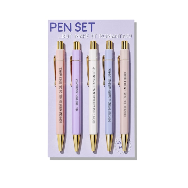 Romantasy Pen Set - Set of 5 Romance Reader Ballpoint Pens