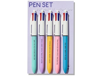 9-to-5 Sad Pen Set – Funny Multi Pens with Snarky Workplace Phrases