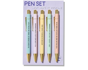 Profane Pens - Set of 5 Funny Swearing Ballpoint Pens