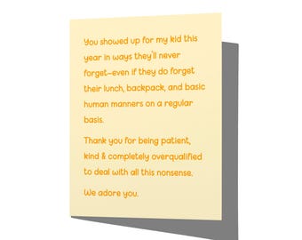 Overqualified Teacher Thank You Card