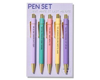 Overthinking Pens Overthinking Pens - Funny Set of 5 Ballpoint Pens for Anxious ...
