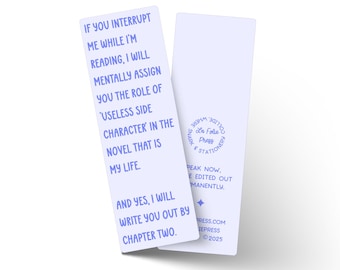 Useless Side Character Funny Glossy Bookmark