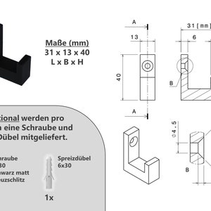 Kleiderhaken für Akustikpaneele Wandpaneele Garderobe Bild 4