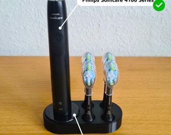 Aufsteckbürstenhalter passend für Philips Sonicare 2100, 3100, 4100 - 2 oder 4 Aufsteckbürsten - schwarz