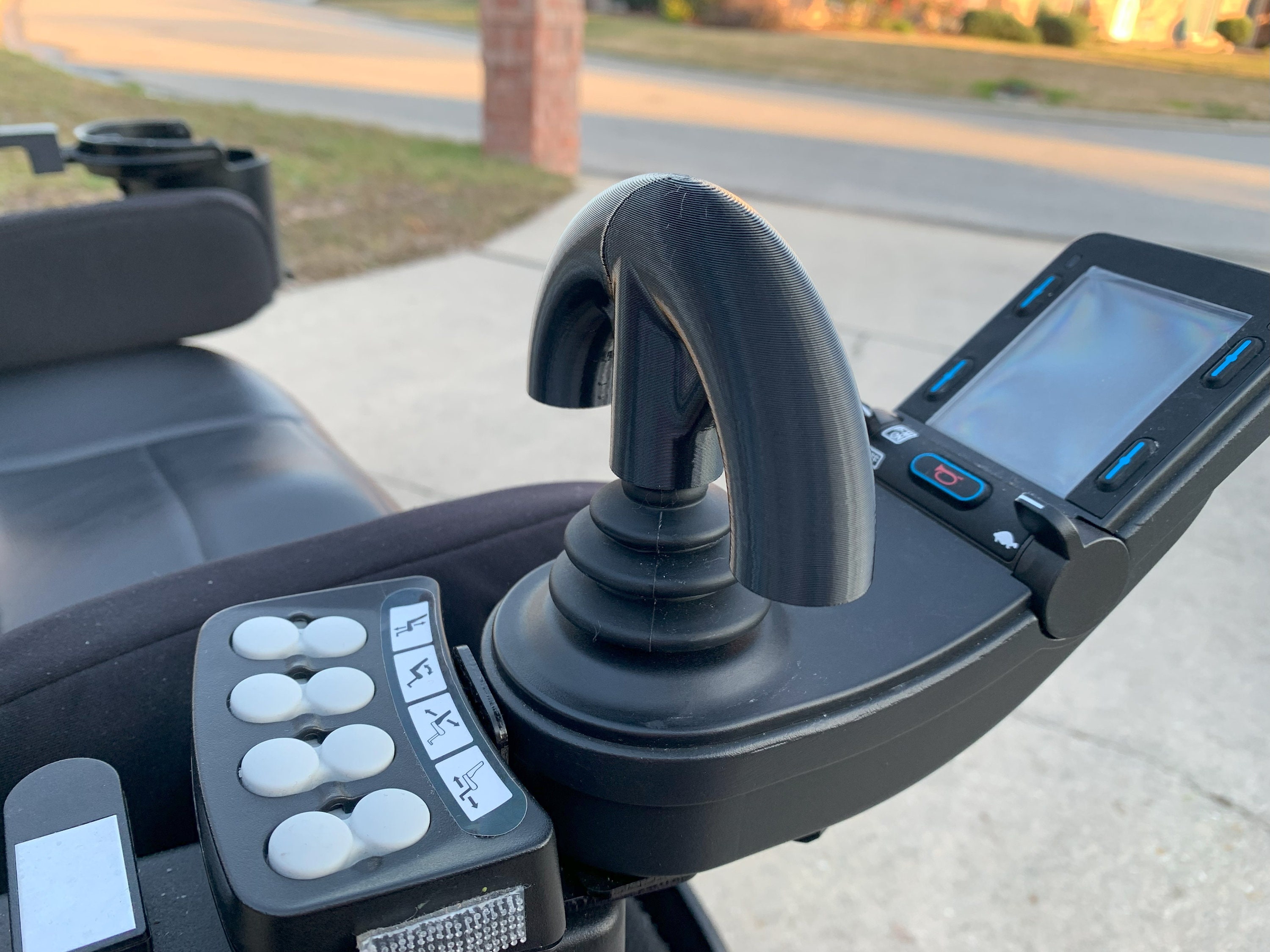 Half Wheel Curved Power Wheelchair Joystick Knob Replacement 1/4 Stem