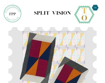 Visión dividida: Patrón de edredón PDF - Descarga digital - Patrón de piezas de papel de base